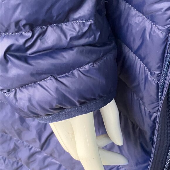 Size 2XL Packable Ankle Length Down Coat with Hood / Navy with Royal Blu… - Picture 9 of 12